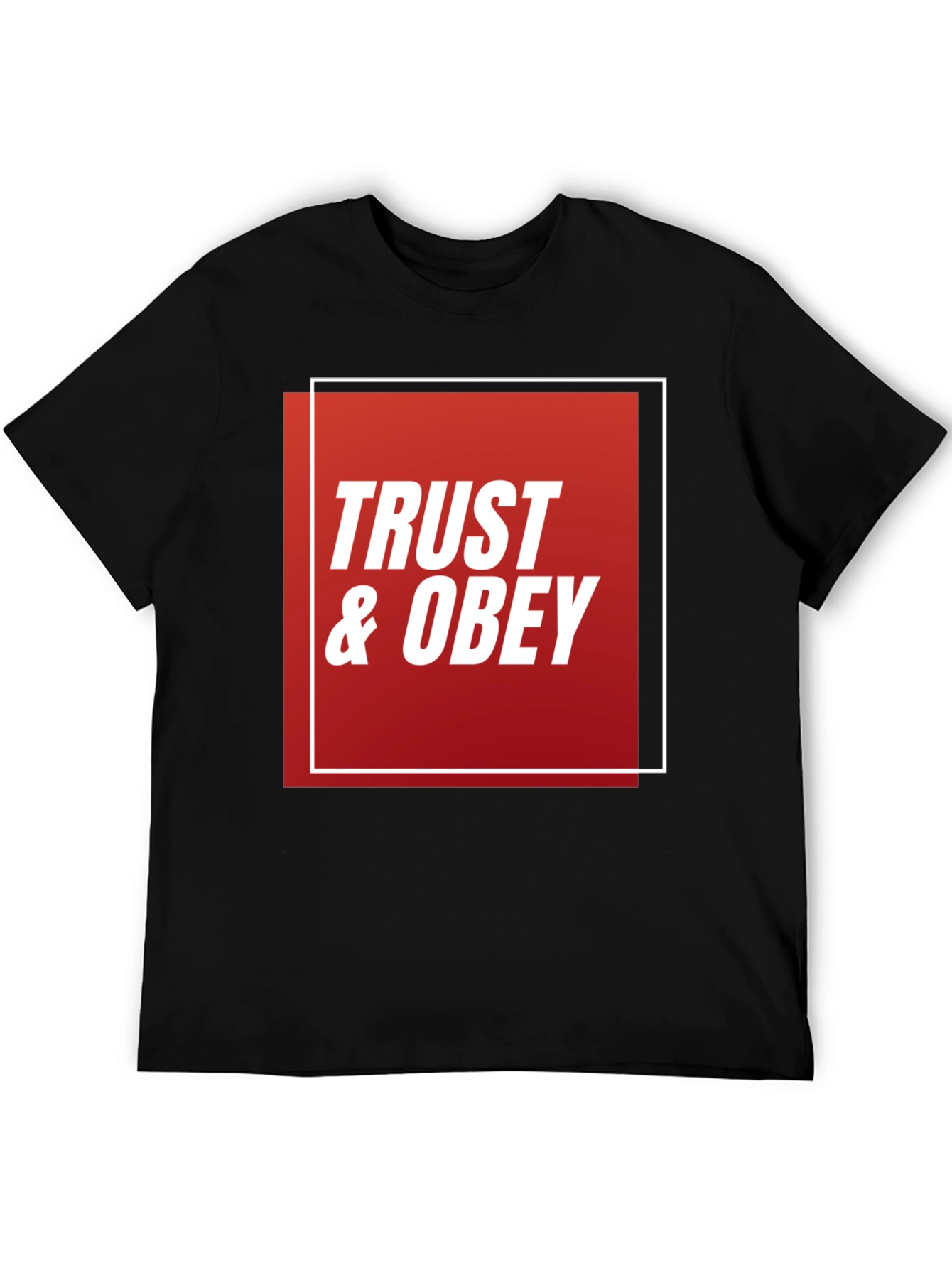 Trust & Obey Graphic Tee - Black Cotton T-Shirt