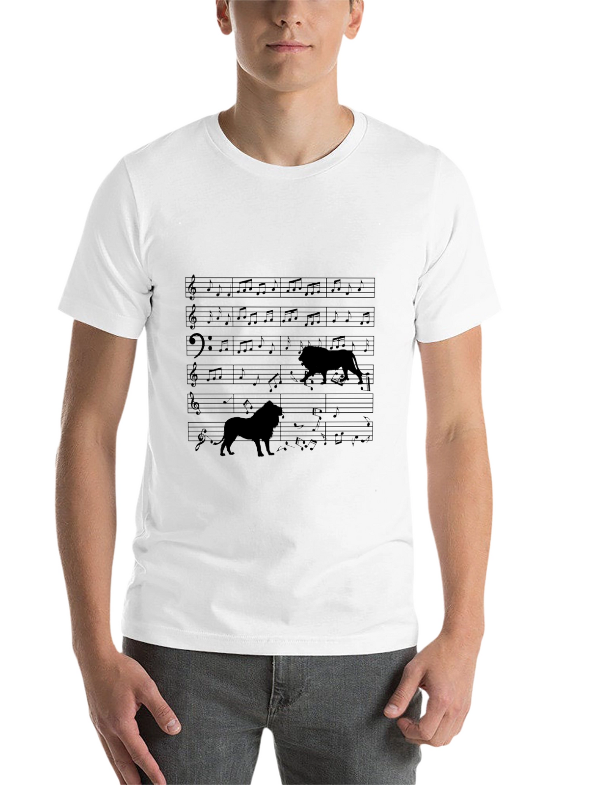 Lion Music Tee - Unique Graphic T-Shirt