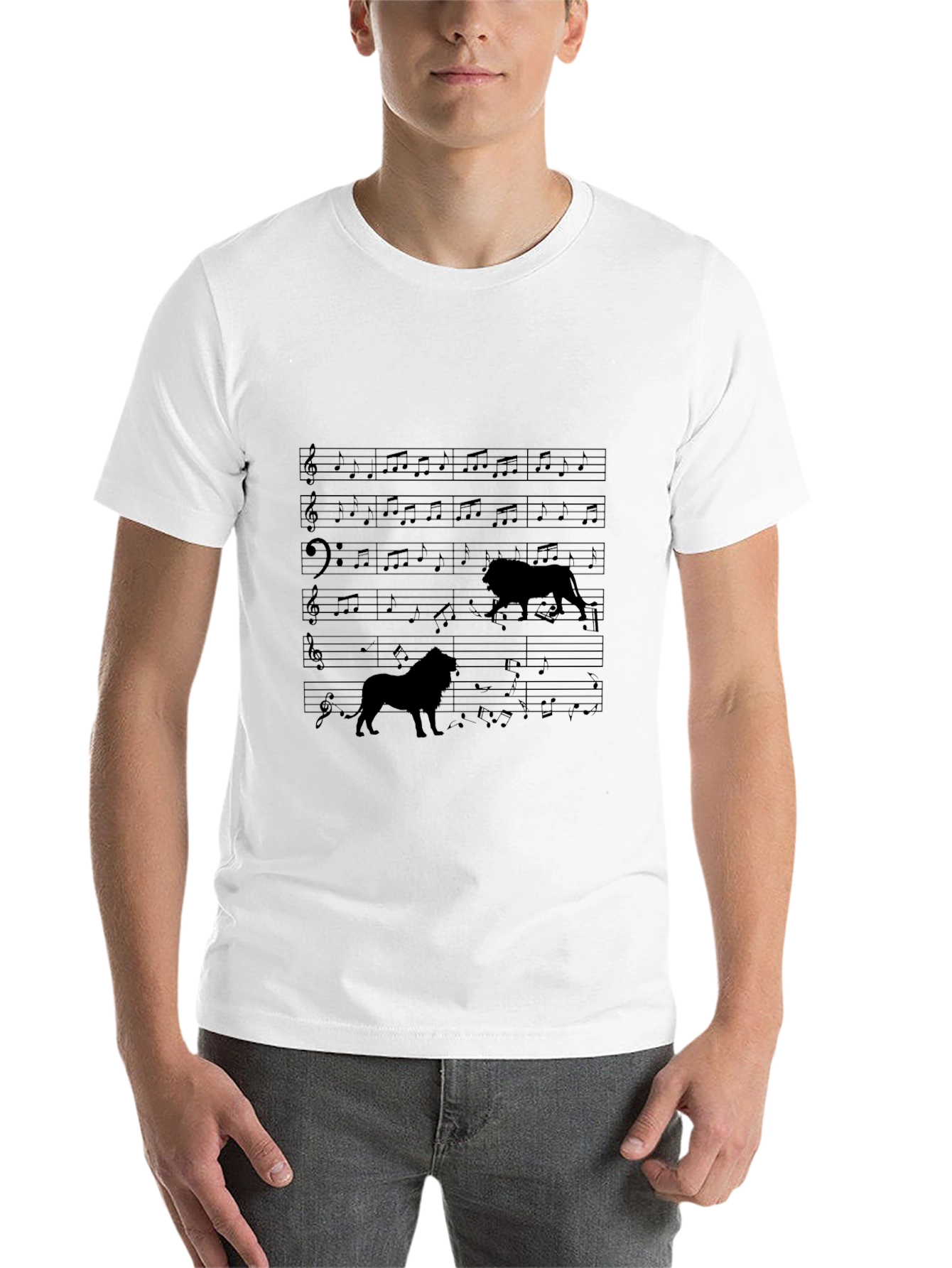 Lion Music Tee - Unique Graphic T-Shirt