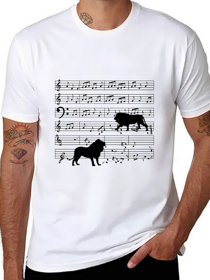 Lion Music Tee - Unique Graphic T-Shirt