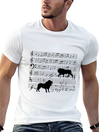 Lion Music Tee - Unique Graphic T-Shirt