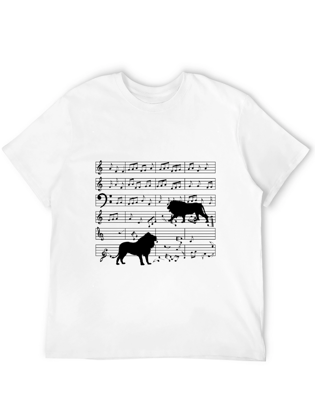 Lion Music Tee - Unique Graphic T-Shirt