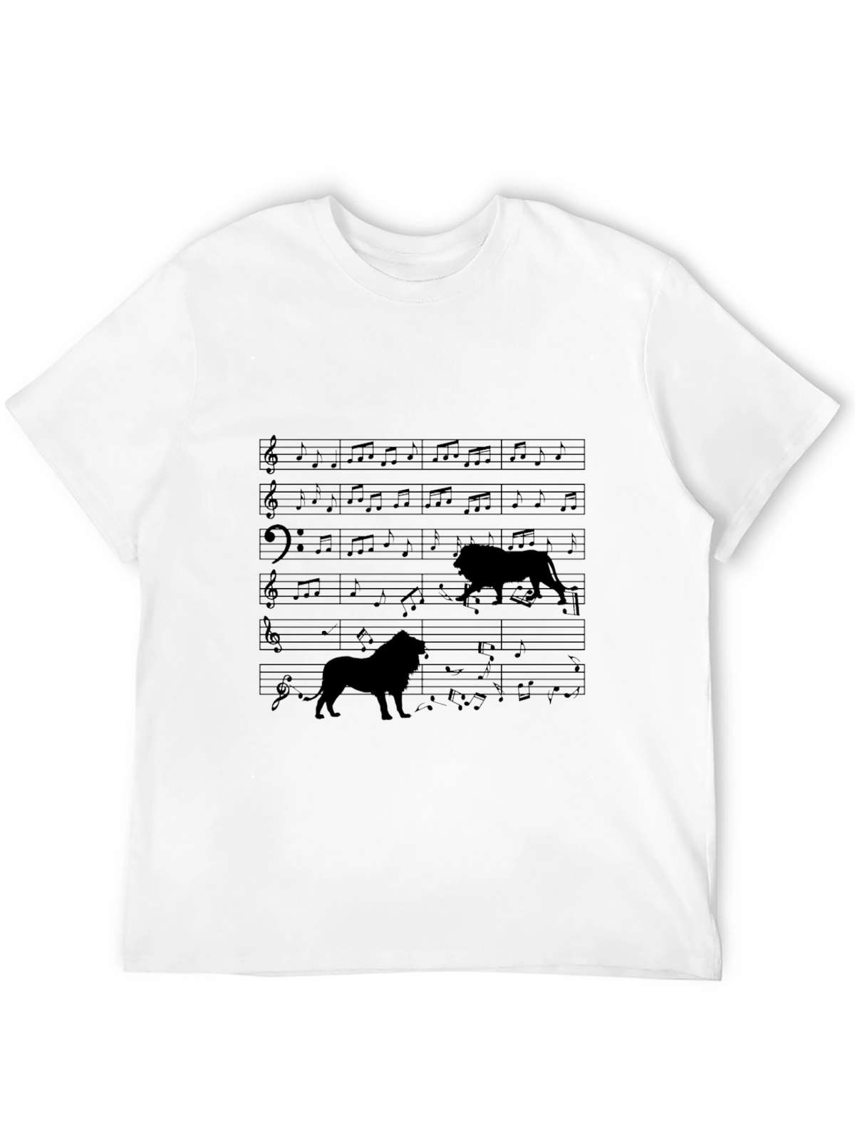 Lion Music Tee - Unique Graphic T-Shirt
