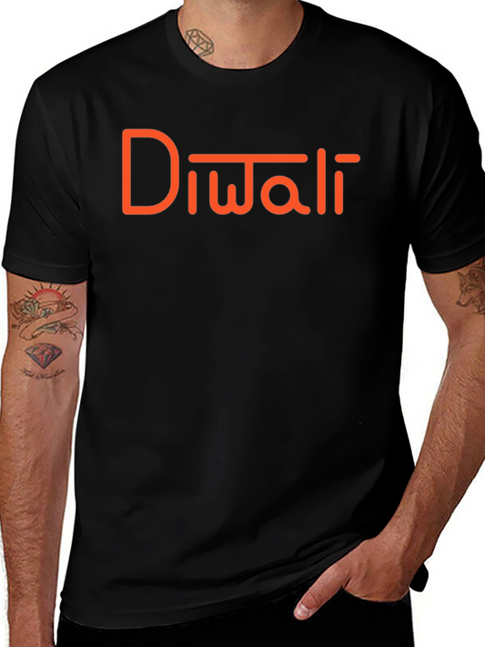 Diwali Graphic Tee - Black Cotton Holiday Shirt