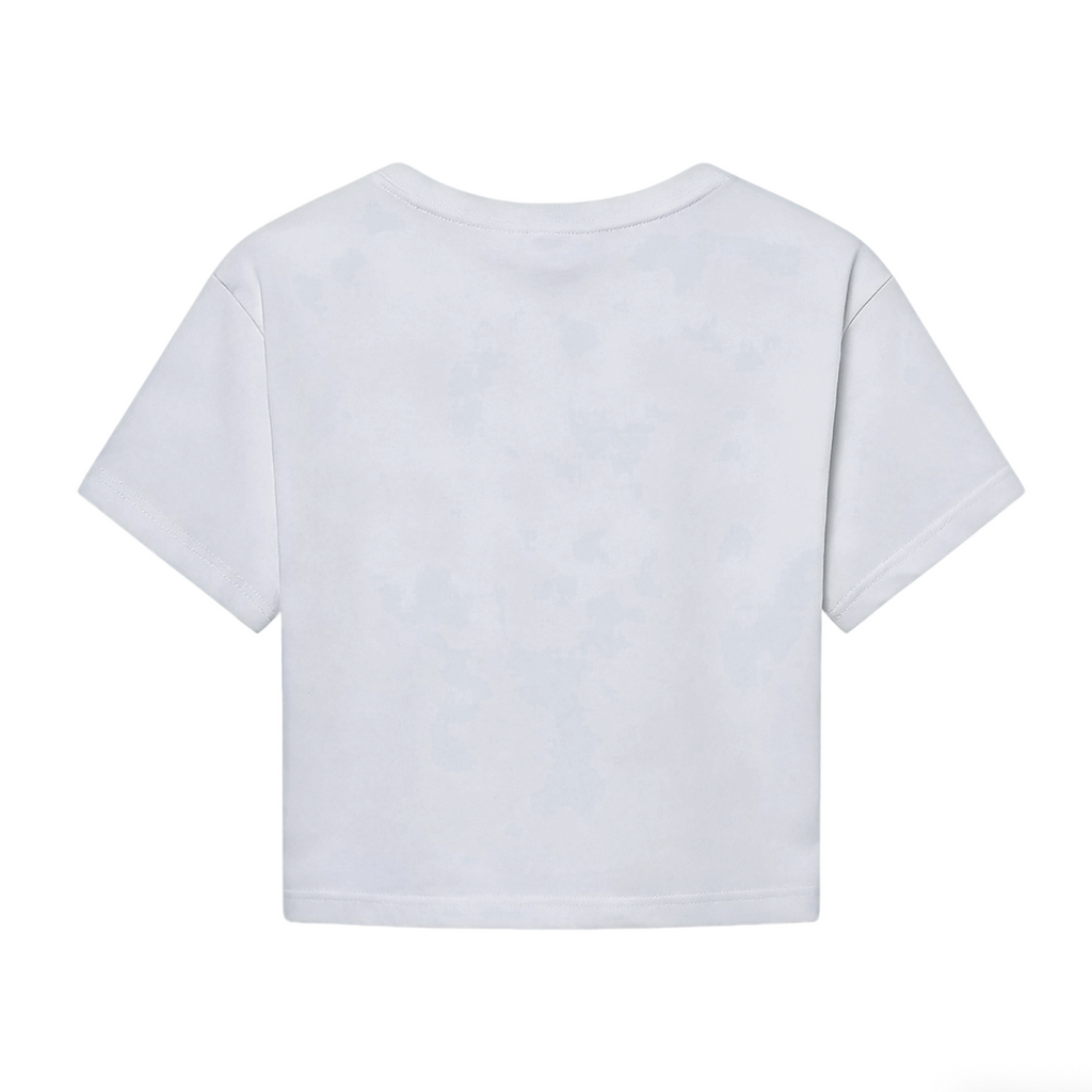 Leopard Print Heart EKG Heartbeat Light Gray Crop Top ¨C Trendy Y2K Casual Women Crop Tee