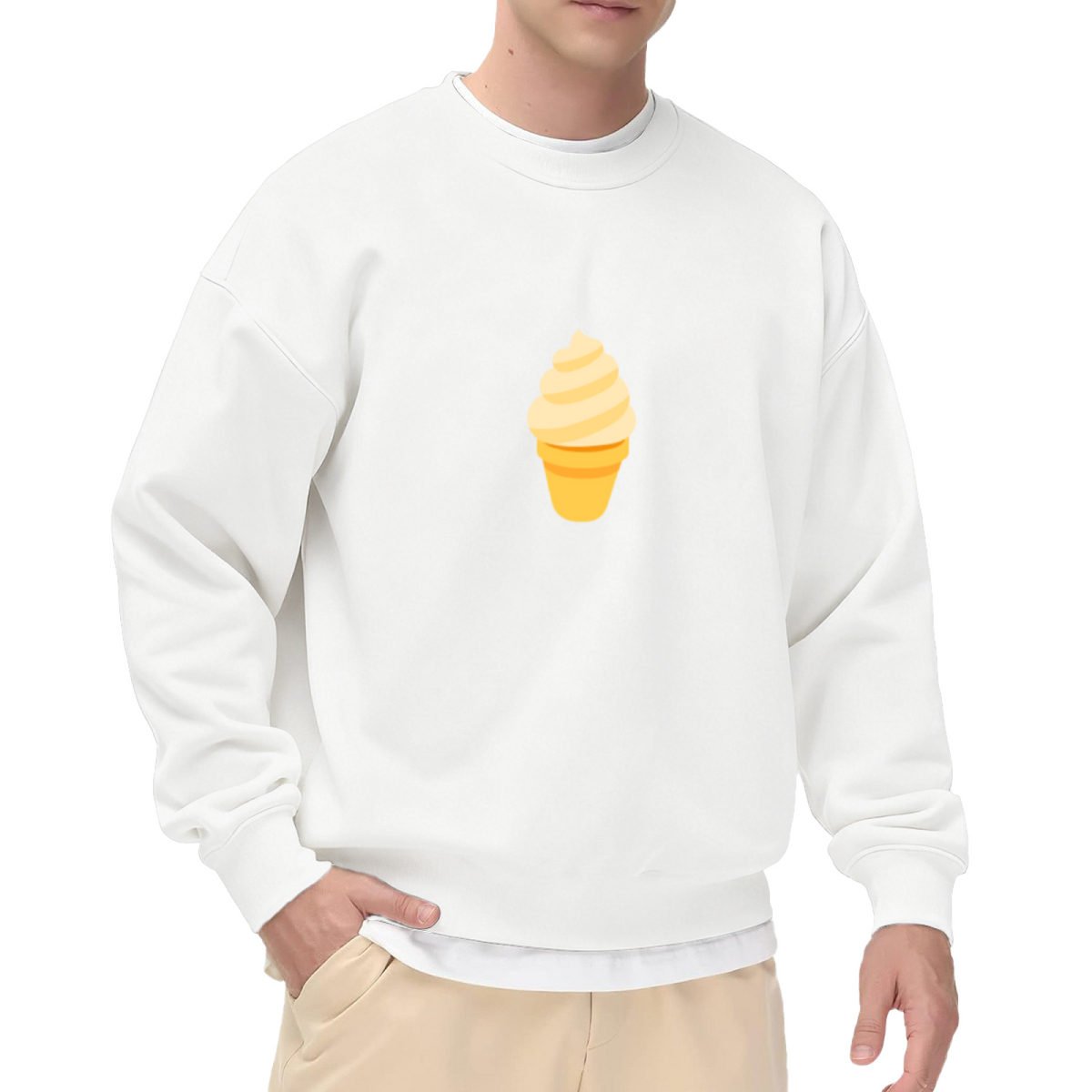 Soft Serve Ice Cone Crewneck Sweatshirt, Swirl Dessert Pullover, Summer Sweet Gift