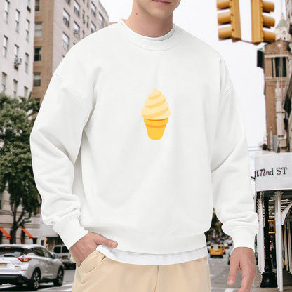 Soft Serve Ice Cone Crewneck Sweatshirt, Swirl Dessert Pullover, Summer Sweet Gift