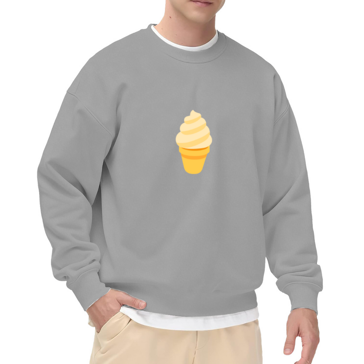 Soft Serve Ice Cone Crewneck Sweatshirt, Swirl Dessert Pullover, Summer Sweet Gift