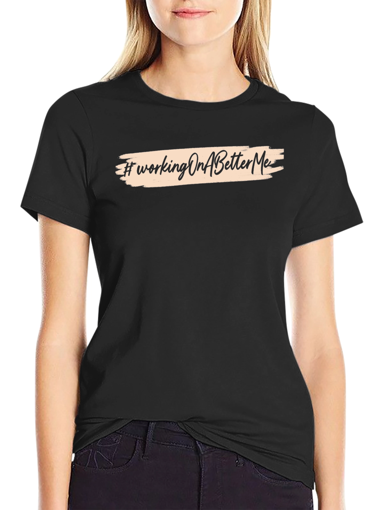 #WorkingOnABetterMe Black Graphic Tee