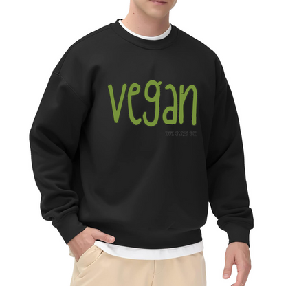 Vegan 100% Cruelty Free Bubble Letter Crewneck Sweatshirt | Plant-Based Ethical Fashion Pullover, Vegan Gift
