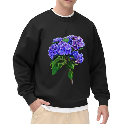 Hydrangea Flower Botanical Crewneck Sweatshirt, Garden Floral Pullover, Flower Lover Gift