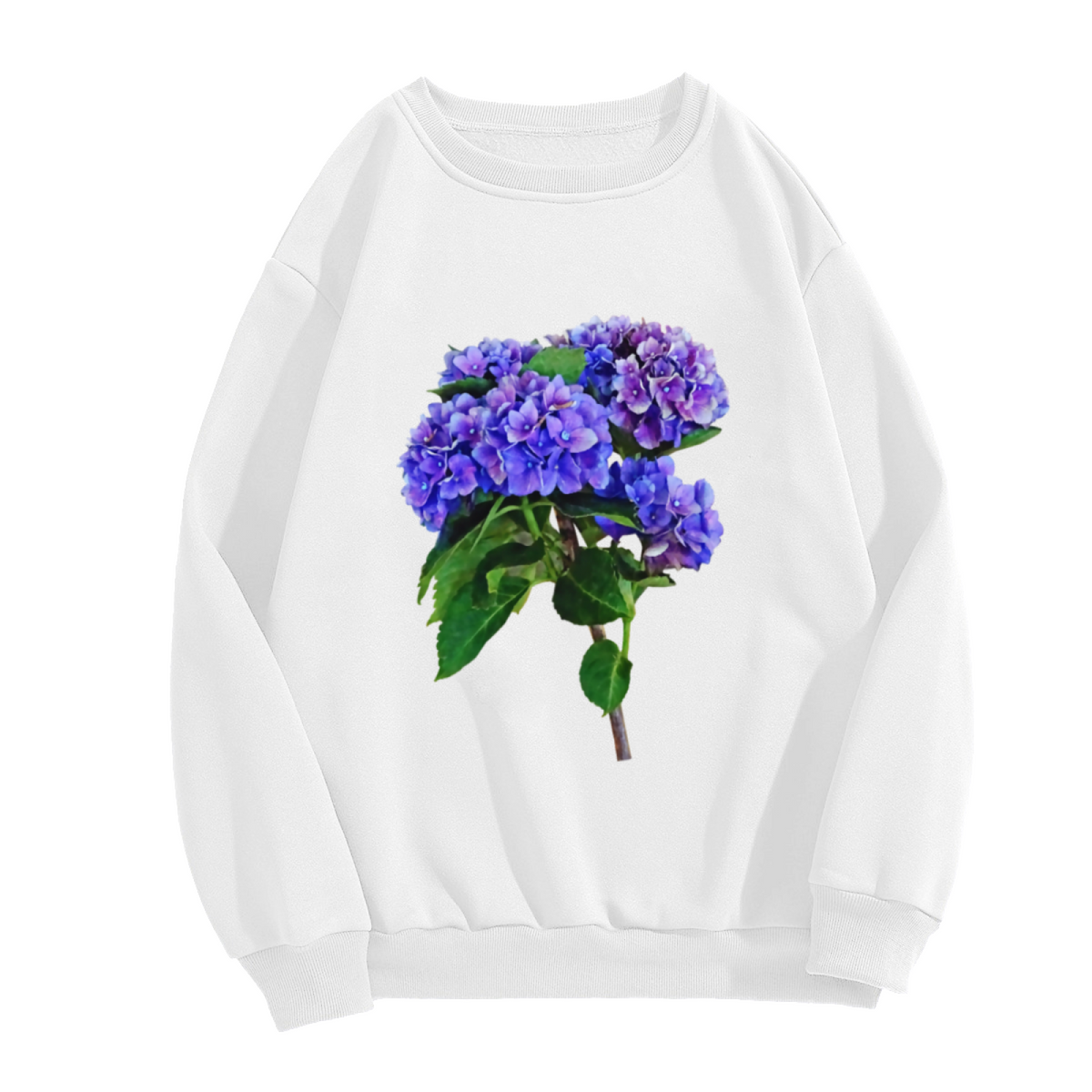 Hydrangea Flower Botanical Crewneck Sweatshirt, Garden Floral Pullover, Flower Lover Gift