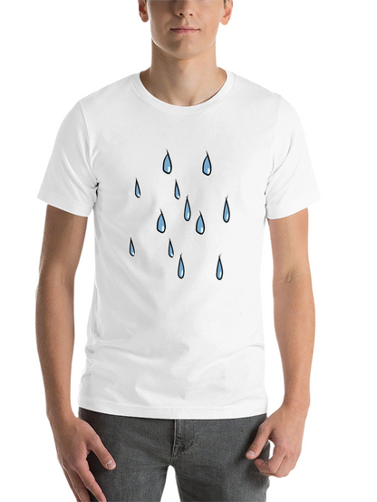 Rain Drop Graphic Tee - Black Cotton T-Shirt