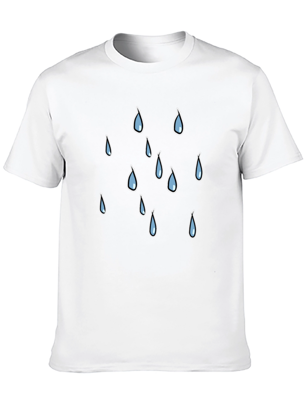Rain Drop Graphic Tee - Black Cotton T-Shirt