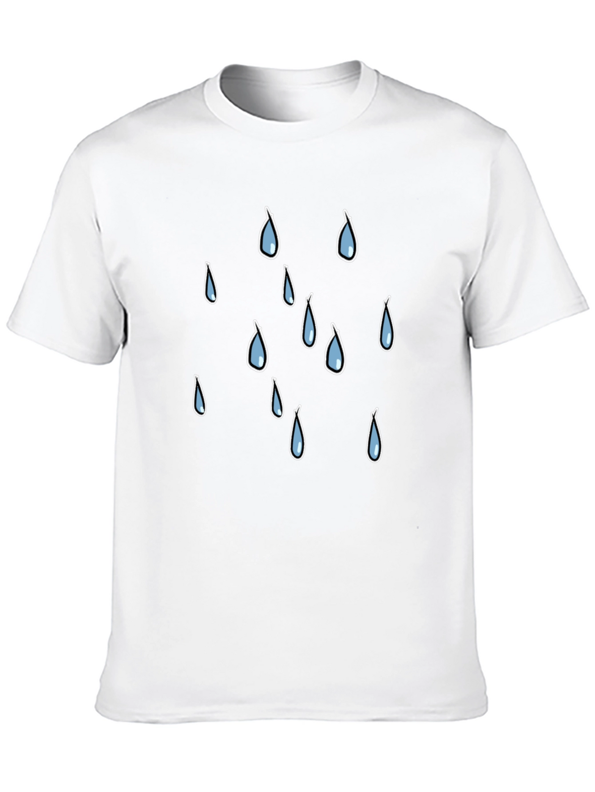 Rain Drop Graphic Tee - Black Cotton T-Shirt