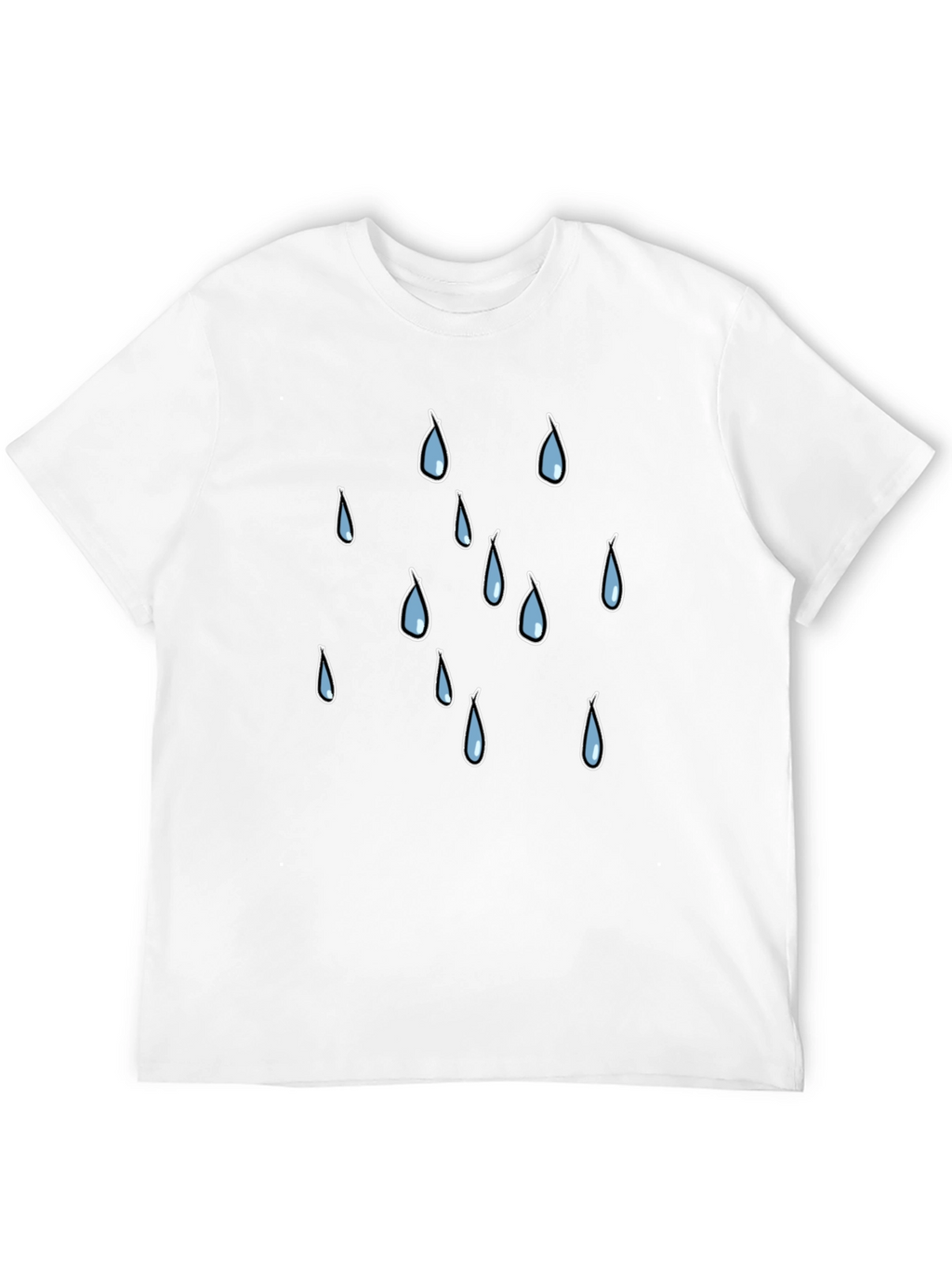 Rain Drop Graphic Tee - Black Cotton T-Shirt