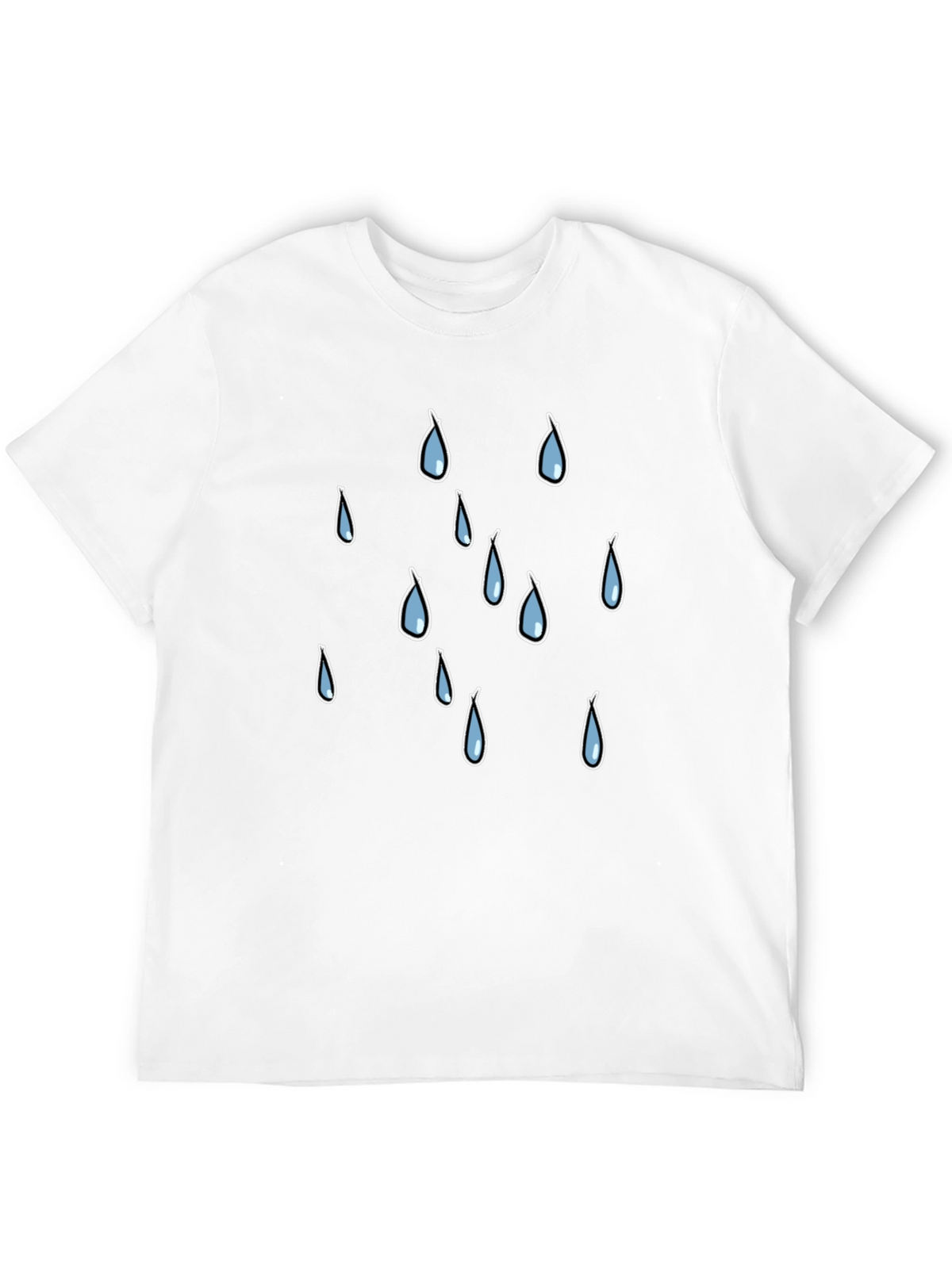 Rain Drop Graphic Tee - Black Cotton T-Shirt