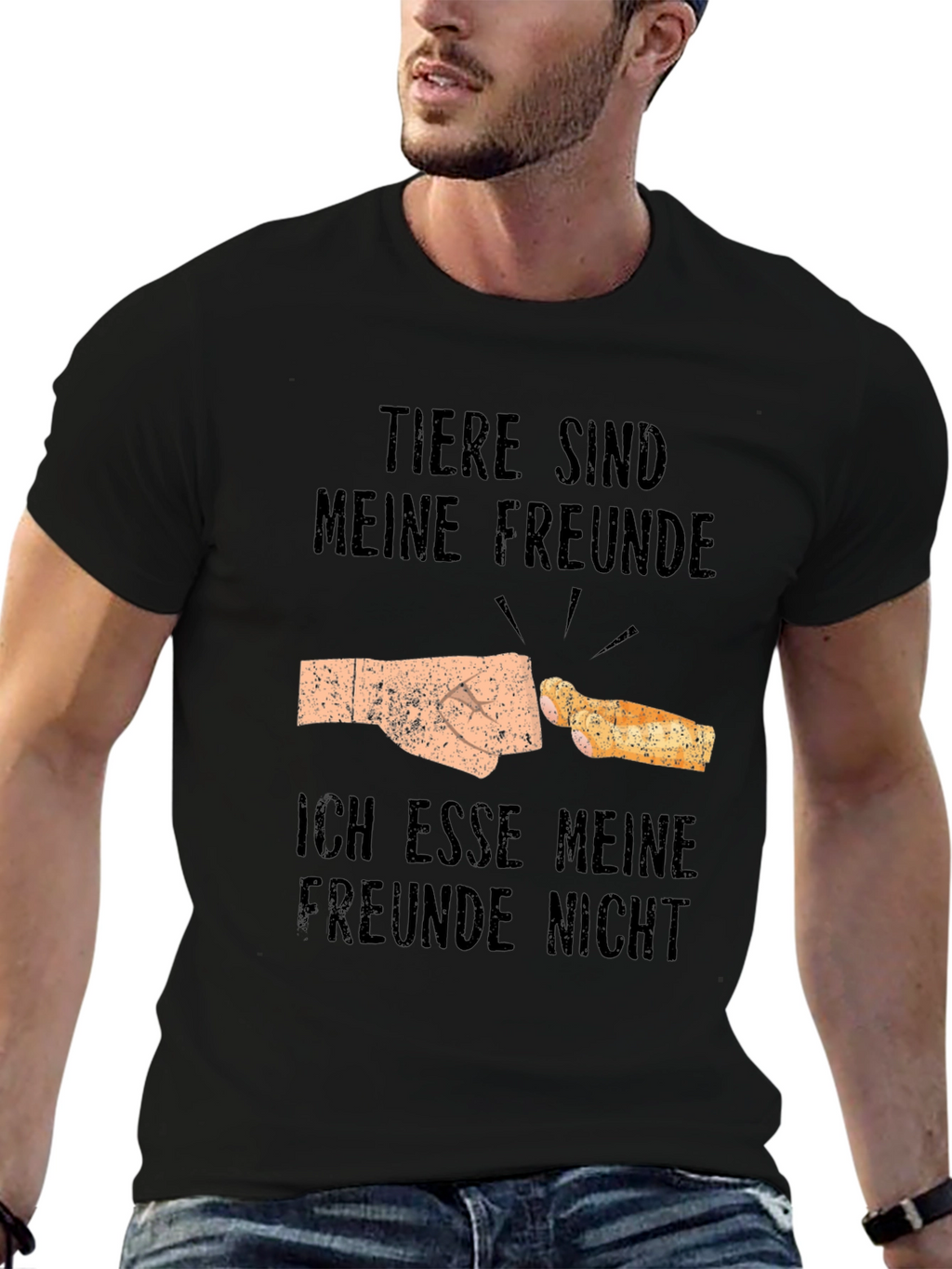 Vegan Humor T-Shirt - Tiere Sind Meine Freunde