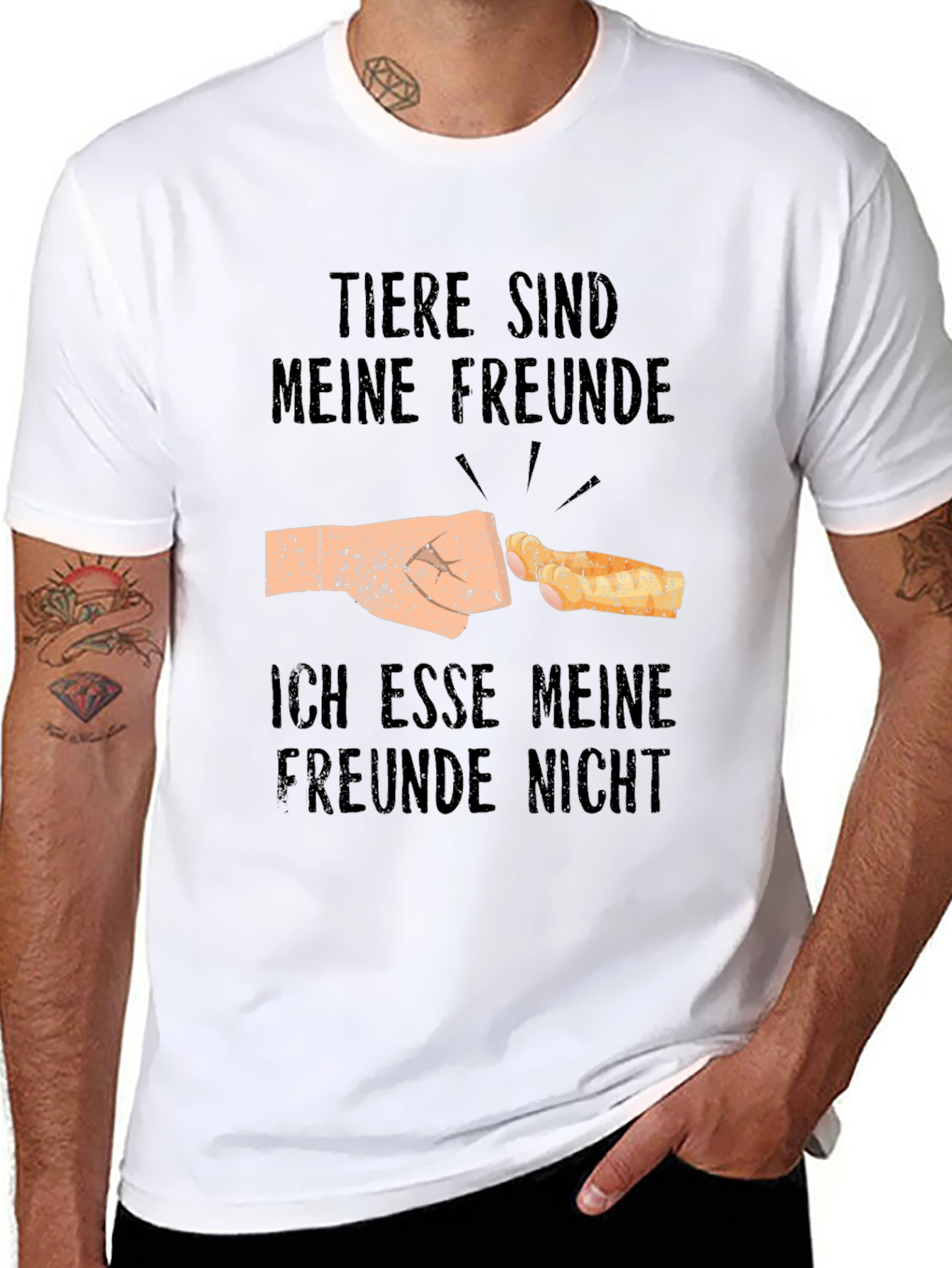 Vegan Humor T-Shirt - Tiere Sind Meine Freunde