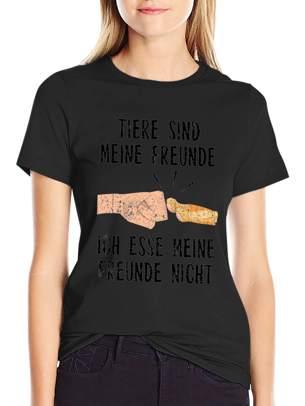Vegan Humor T-Shirt - Tiere Sind Meine Freunde
