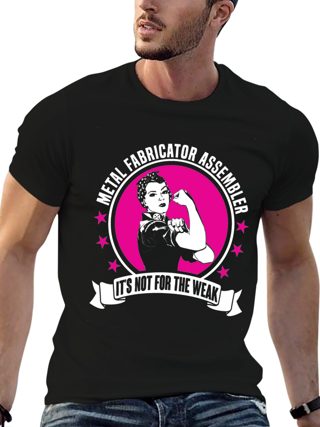 Metal Fabricator Assembler Rosie The Riveter Style T-Shirt