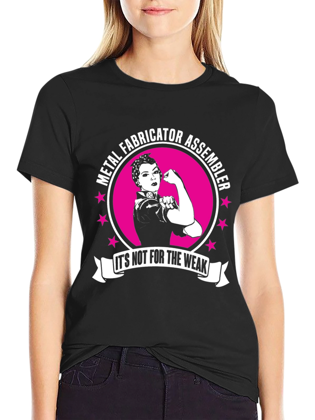 Metal Fabricator Assembler Rosie The Riveter Style T-Shirt