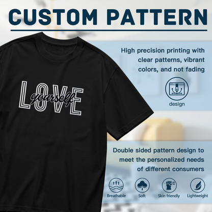 Minimal Red Heart Pocket Casual Women Tee