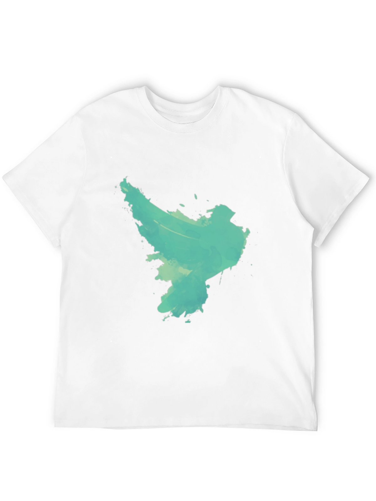Abstract Turquoise Graphic Black T-Shirt