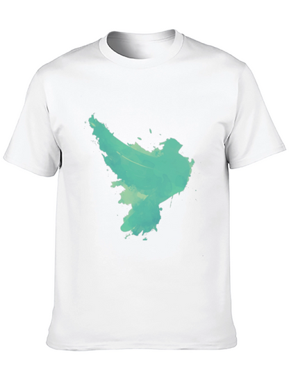 Abstract Turquoise Graphic Black T-Shirt