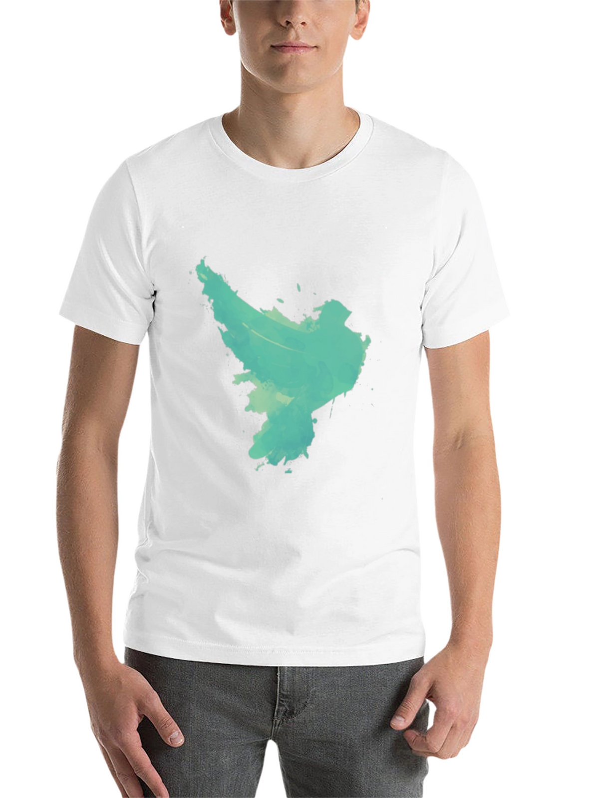 Abstract Turquoise Graphic Black T-Shirt