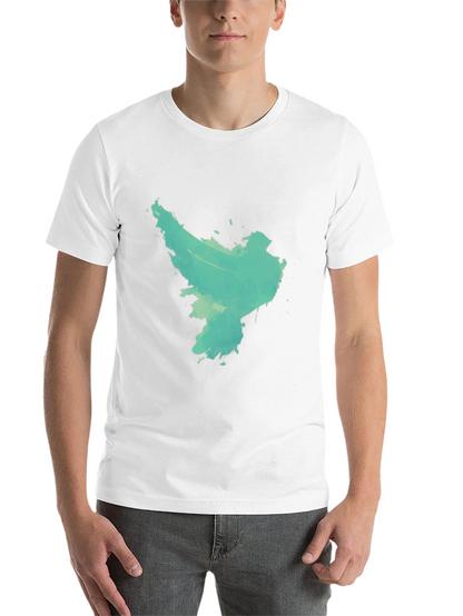 Abstract Turquoise Graphic Black T-Shirt