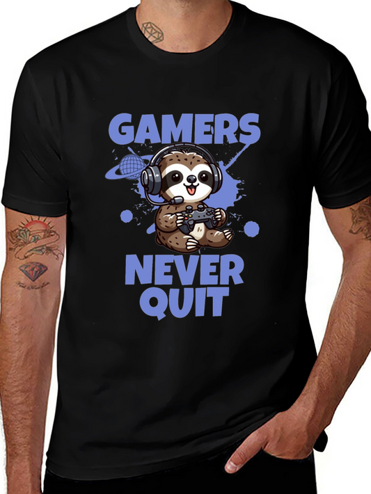 Gamer Sloth T-Shirt - Never Quit Tee