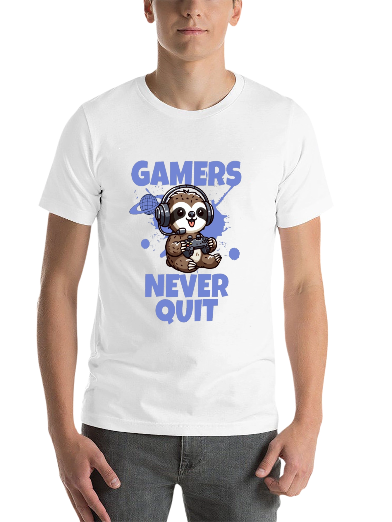 Gamer Sloth T-Shirt - Never Quit Tee