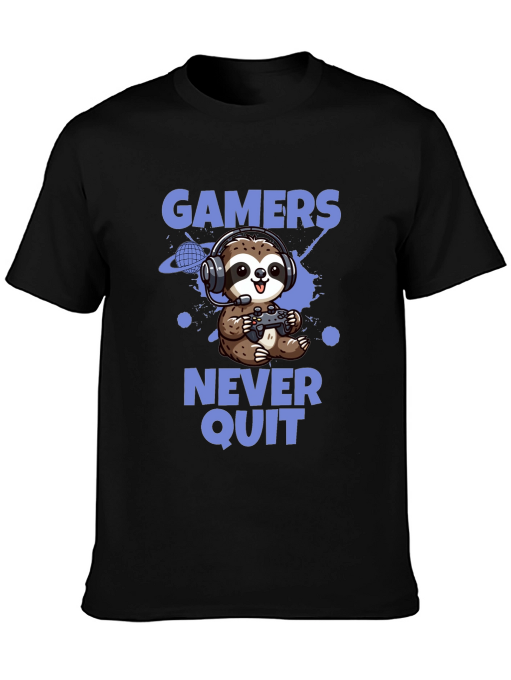 Gamer Sloth T-Shirt - Never Quit Tee
