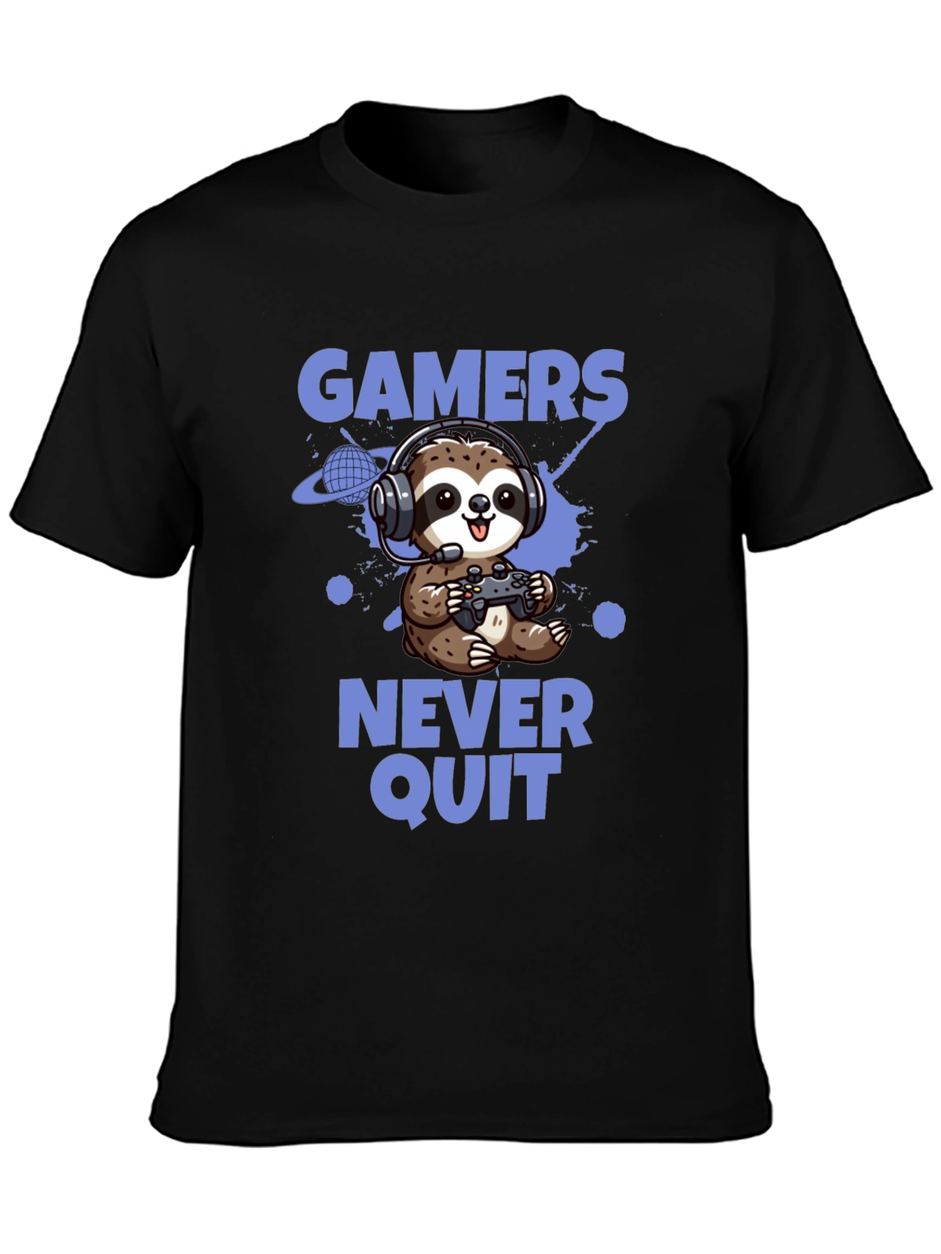 Gamer Sloth T-Shirt - Never Quit Tee