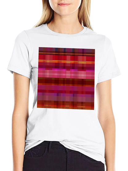 Retro Pixel Pattern Black T-Shirt