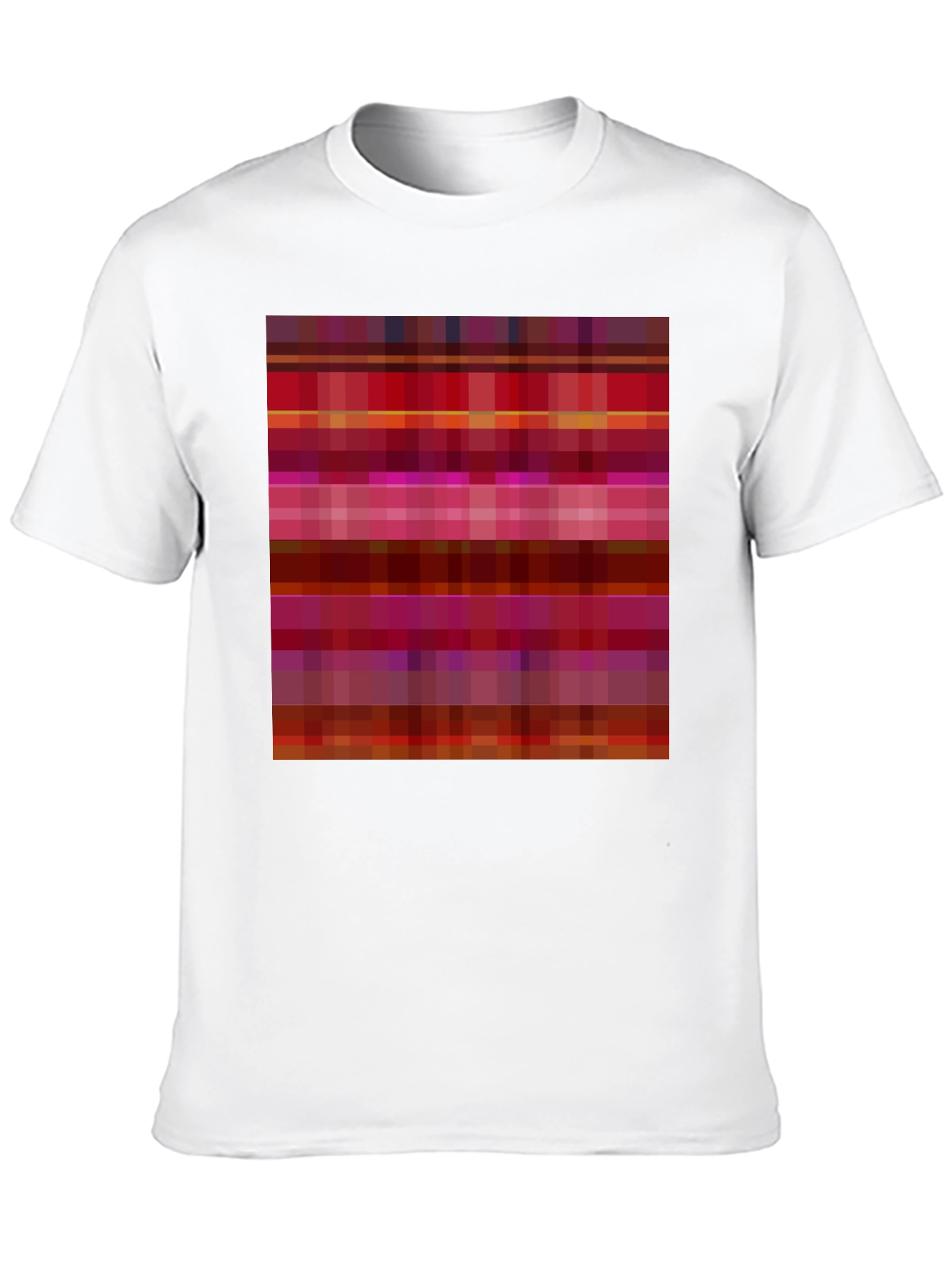 Retro Pixel Pattern Black T-Shirt