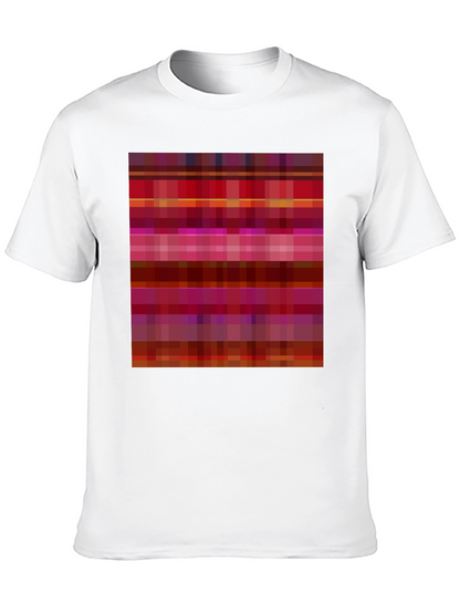 Retro Pixel Pattern Black T-Shirt