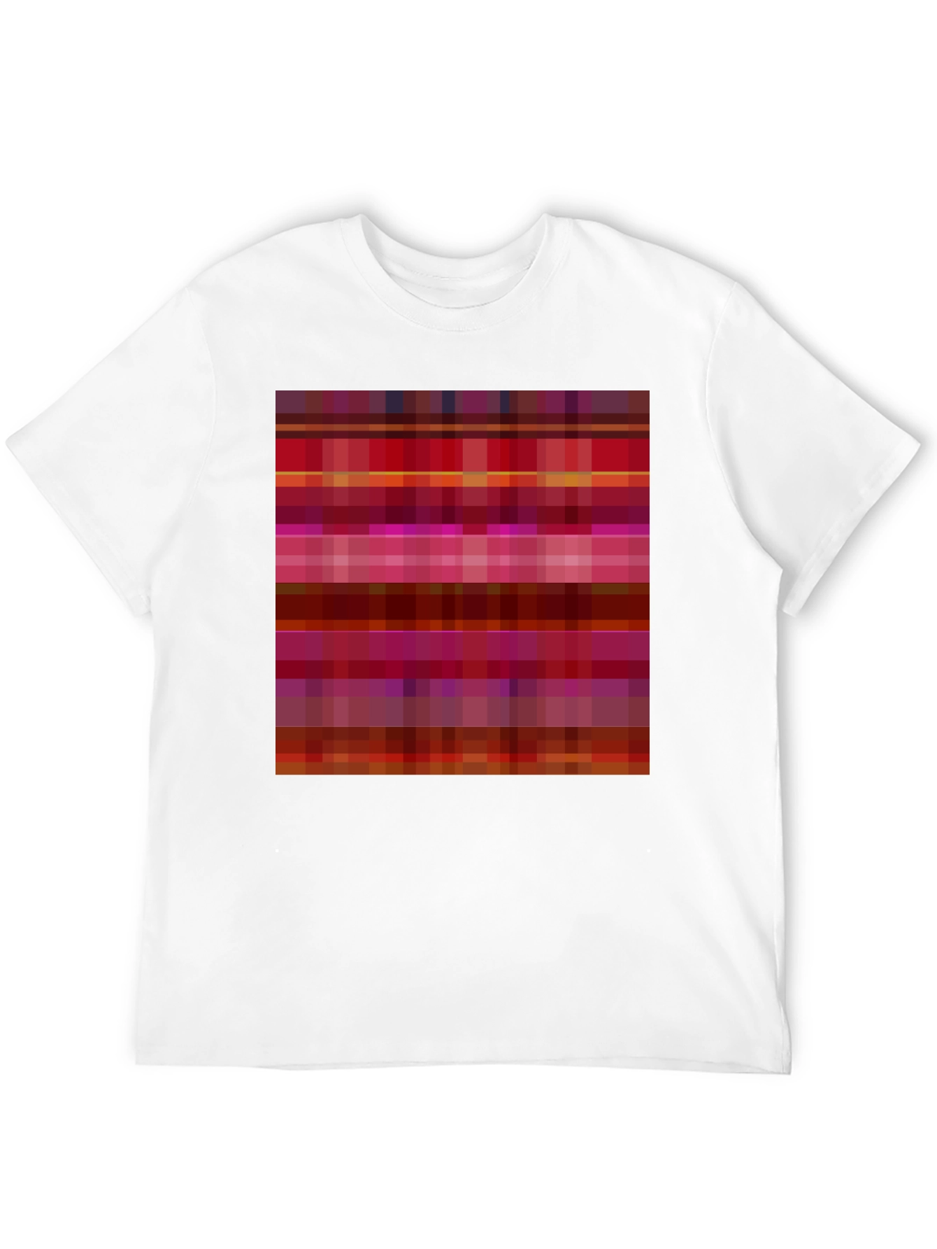 Retro Pixel Pattern Black T-Shirt