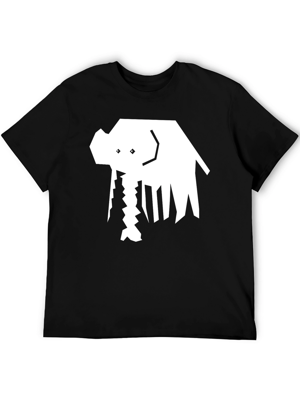 Abstract Elephant Graphic Tee - Black Cotton