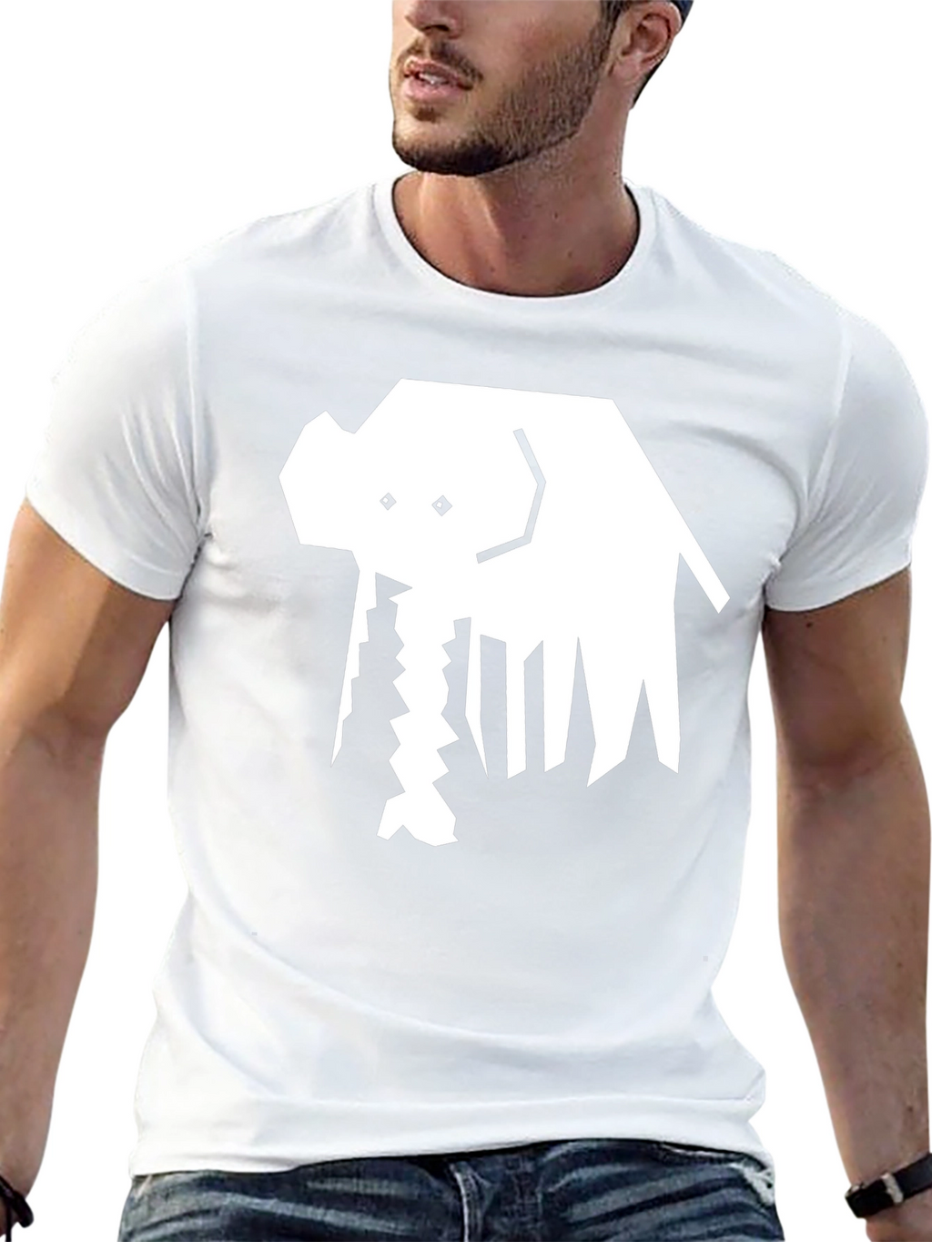 Abstract Elephant Graphic Tee - Black Cotton