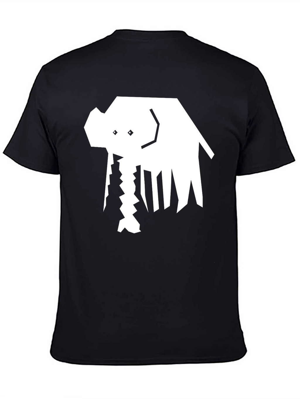 Abstract Elephant Graphic Tee - Black Cotton