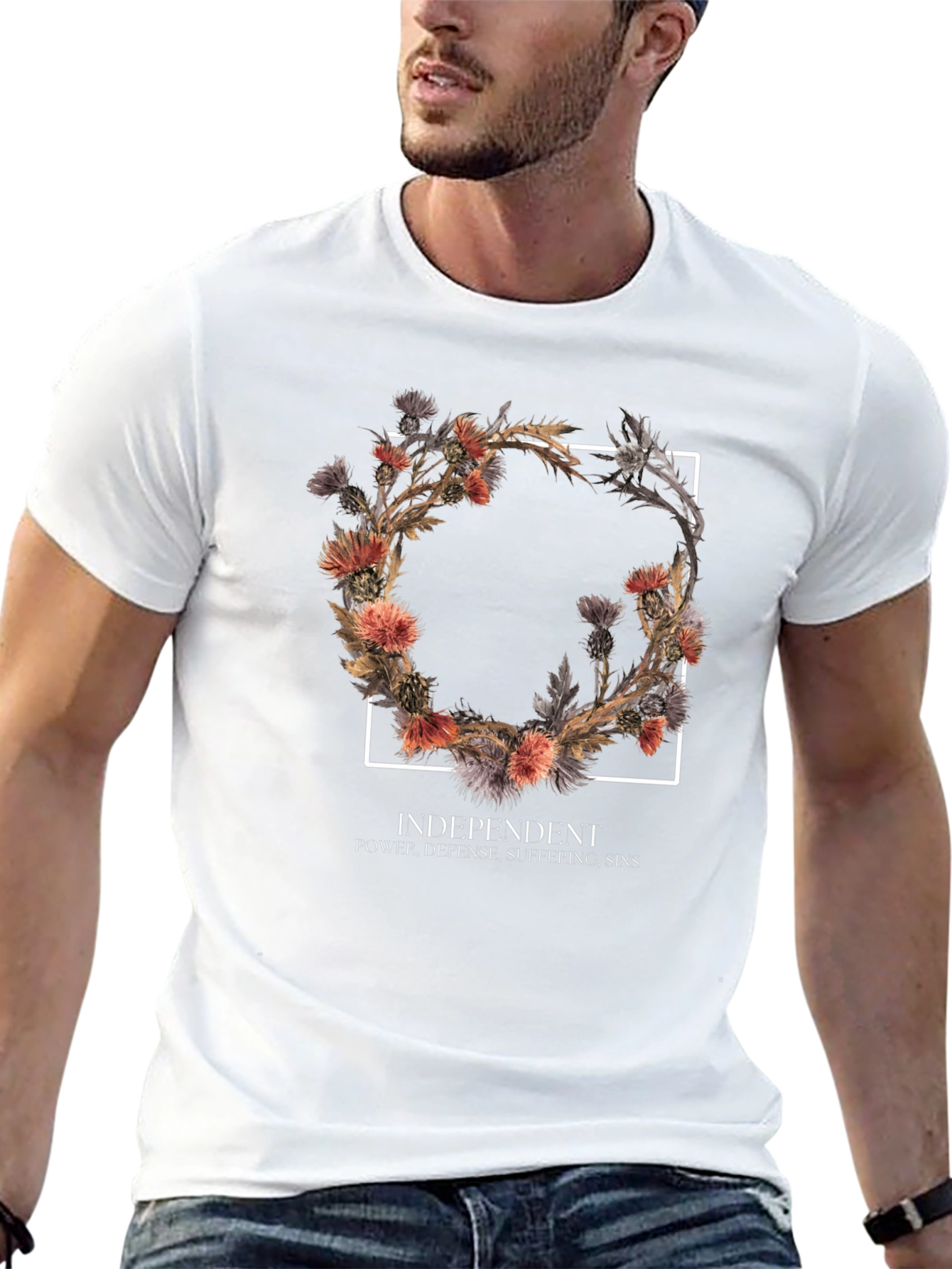 Floral Wreath Graphic Tee - Independent Style