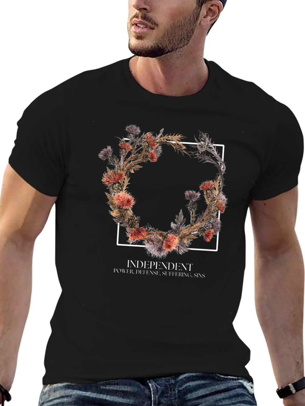 Floral Wreath Graphic Tee - Independent Style