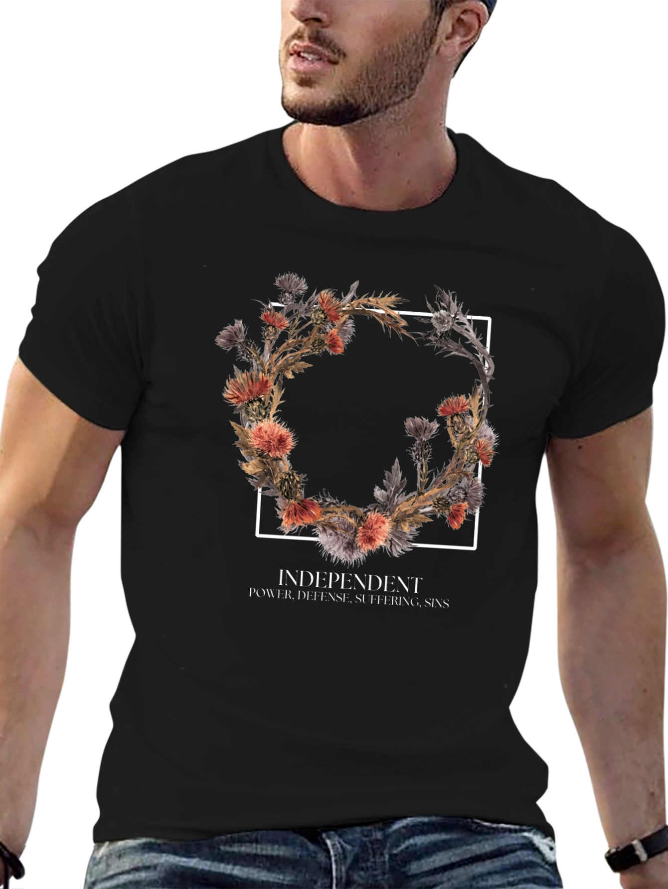 Floral Wreath Graphic Tee - Independent Style