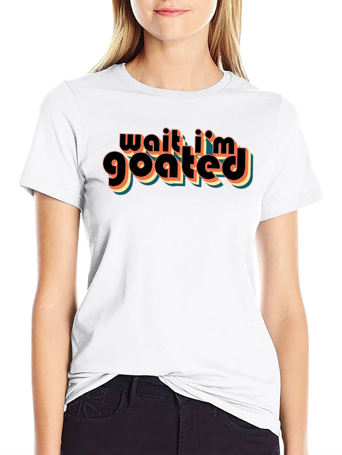 Wait Im GOATED Black Graphic T-Shirt