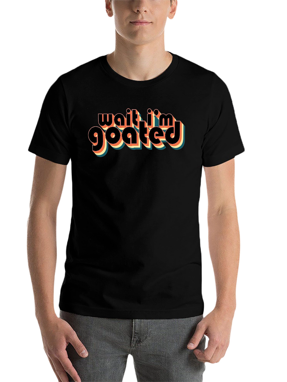 Wait Im GOATED Black Graphic T-Shirt