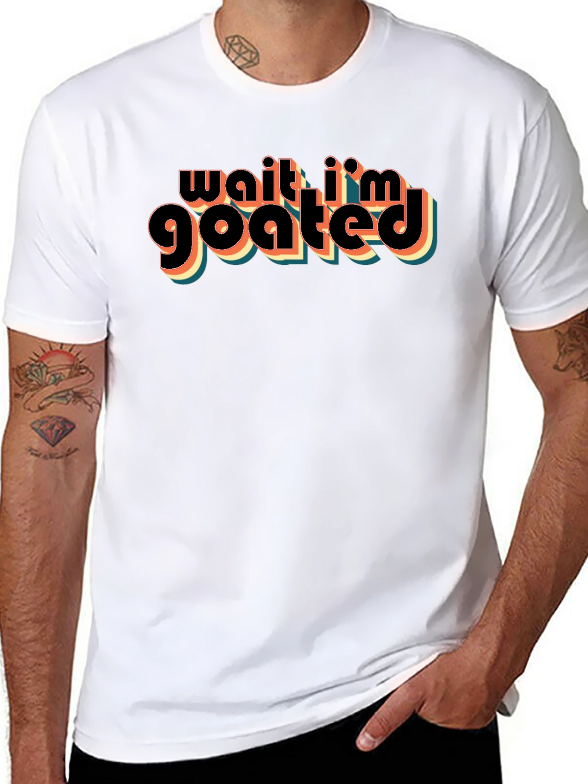 Wait Im GOATED Black Graphic T-Shirt