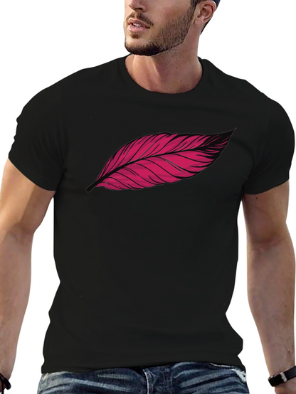 Feather Graphic Print Black T-Shirt