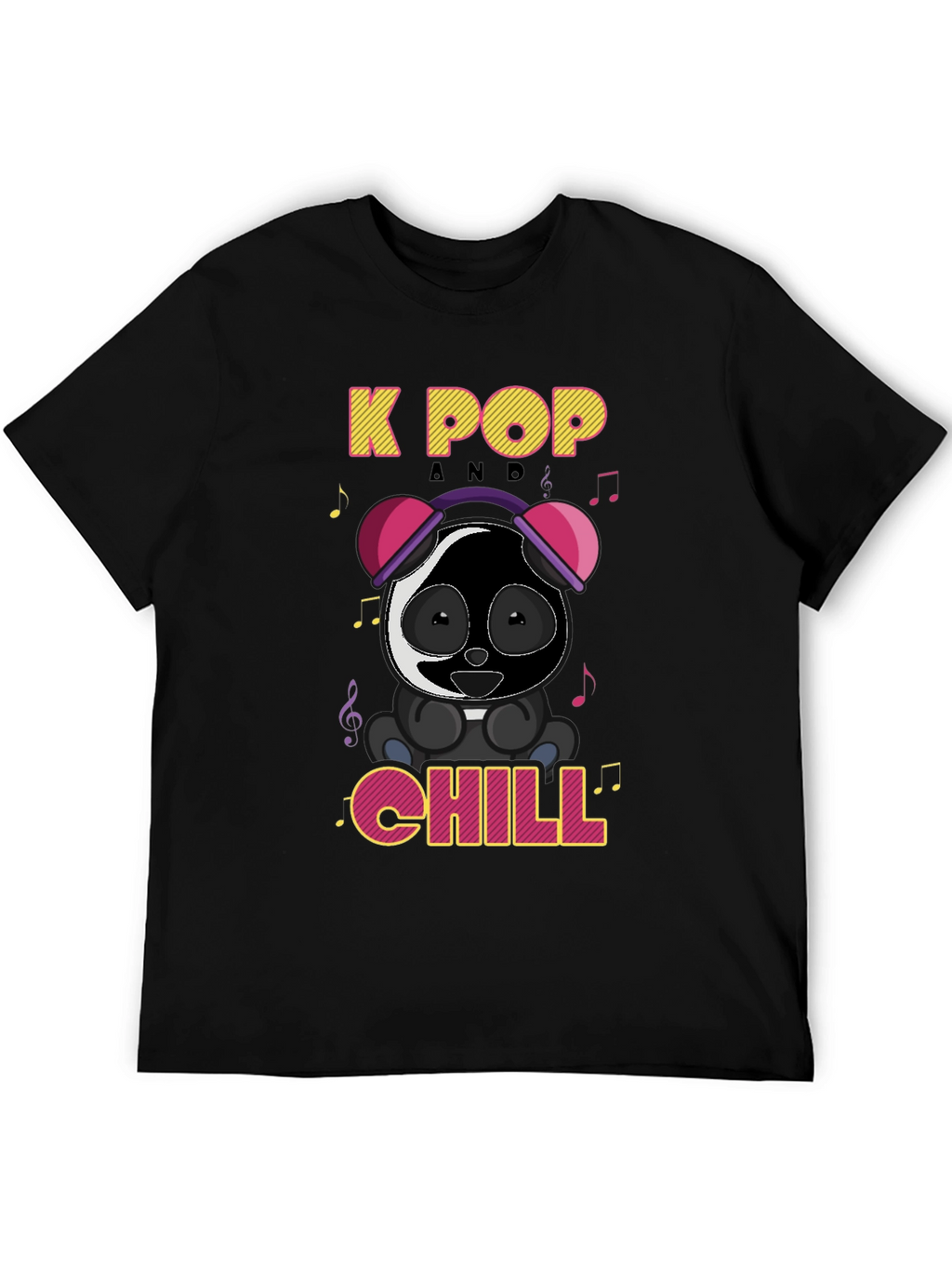 K-Pop Panda Chill Graphic T-Shirt